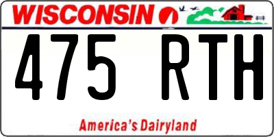 WI license plate 475RTH