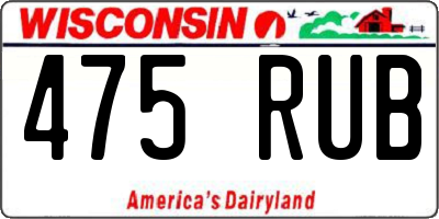 WI license plate 475RUB