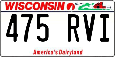 WI license plate 475RVI