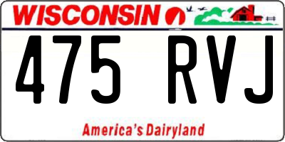 WI license plate 475RVJ