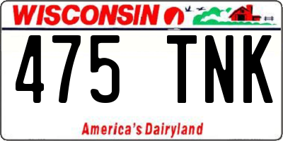 WI license plate 475TNK