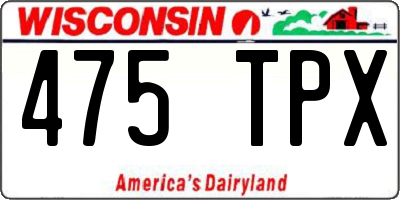 WI license plate 475TPX
