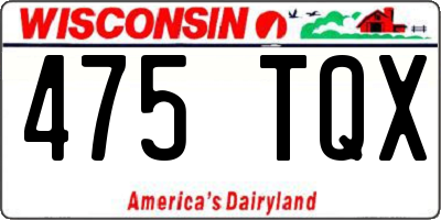 WI license plate 475TQX