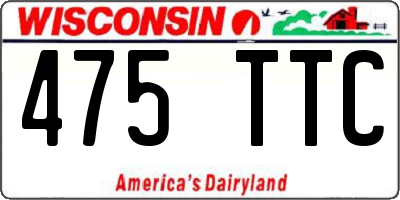 WI license plate 475TTC