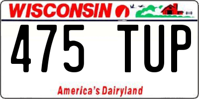 WI license plate 475TUP