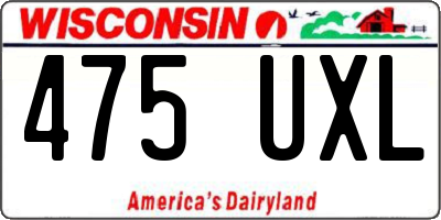 WI license plate 475UXL