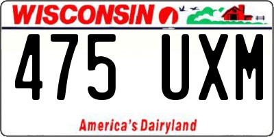 WI license plate 475UXM