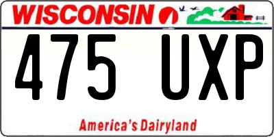 WI license plate 475UXP