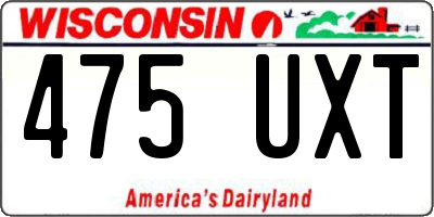 WI license plate 475UXT