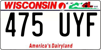 WI license plate 475UYF