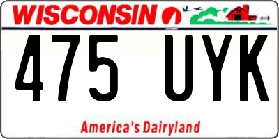 WI license plate 475UYK