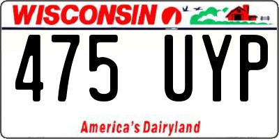 WI license plate 475UYP