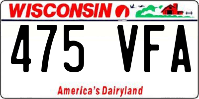 WI license plate 475VFA