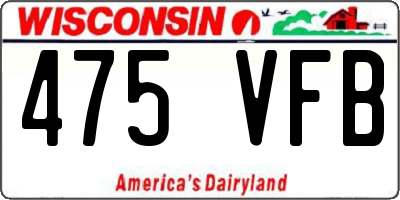 WI license plate 475VFB