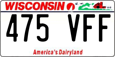 WI license plate 475VFF