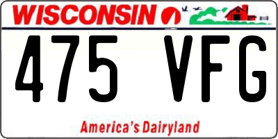 WI license plate 475VFG