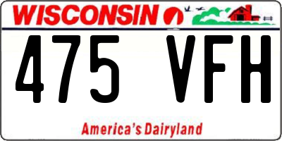 WI license plate 475VFH