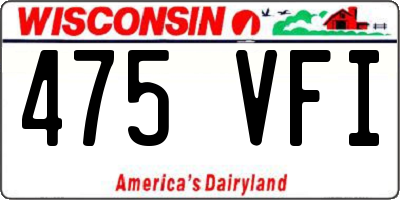 WI license plate 475VFI