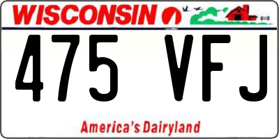 WI license plate 475VFJ