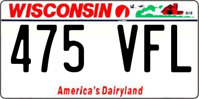 WI license plate 475VFL