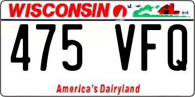 WI license plate 475VFQ
