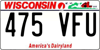 WI license plate 475VFU
