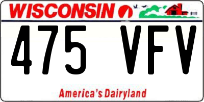 WI license plate 475VFV