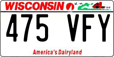 WI license plate 475VFY