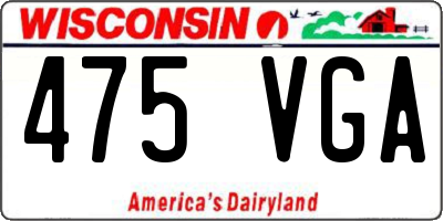 WI license plate 475VGA