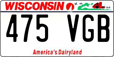 WI license plate 475VGB