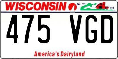 WI license plate 475VGD