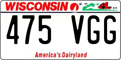 WI license plate 475VGG
