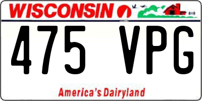 WI license plate 475VPG