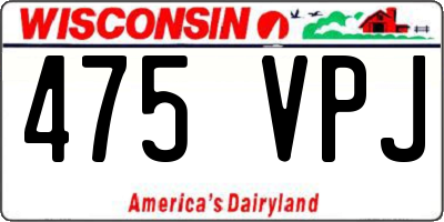 WI license plate 475VPJ