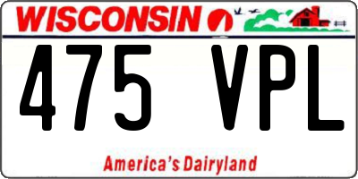 WI license plate 475VPL