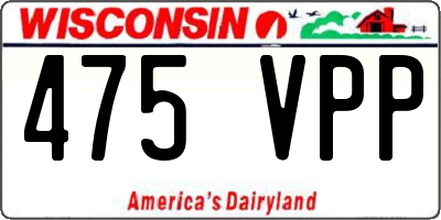 WI license plate 475VPP