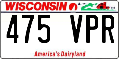 WI license plate 475VPR