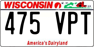 WI license plate 475VPT