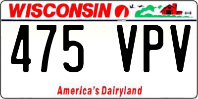 WI license plate 475VPV