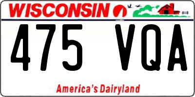 WI license plate 475VQA