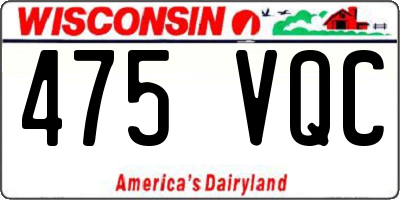 WI license plate 475VQC