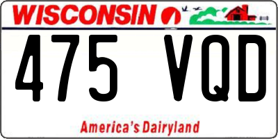 WI license plate 475VQD