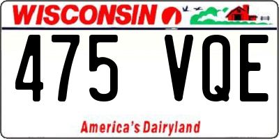 WI license plate 475VQE