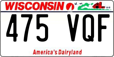 WI license plate 475VQF