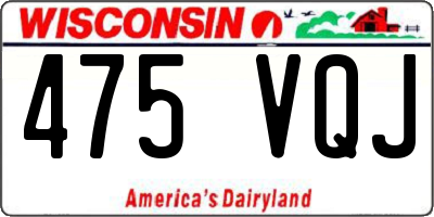 WI license plate 475VQJ