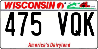 WI license plate 475VQK
