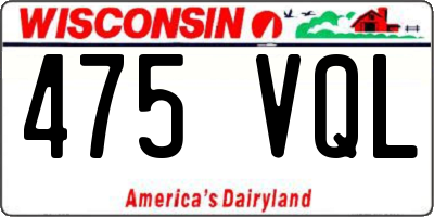 WI license plate 475VQL