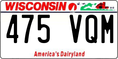 WI license plate 475VQM