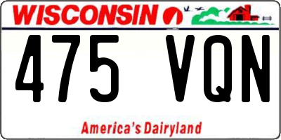 WI license plate 475VQN