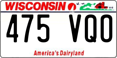 WI license plate 475VQO